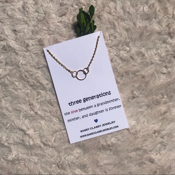 3 Three Generations Circle Necklace Mom Grandma - Picture 4 of 7